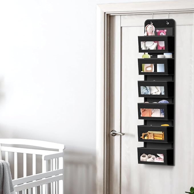 Simple Houseware 6 Clear Window Pocket Over Closet Door Storage Hanging - Image 6