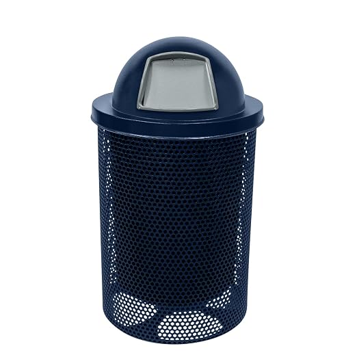 COATEDOUTDOORFURNITURE RDT-P-TXTDBL Heavy Duty Round Trash Receptacle by CoatedOutdoorFurniture
