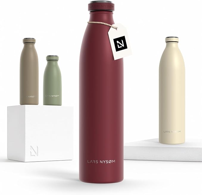 LARS NYSØM Stainless Steel Insulated Water Bottle 12oz 17oz 25oz 34oz 51oz | by LN