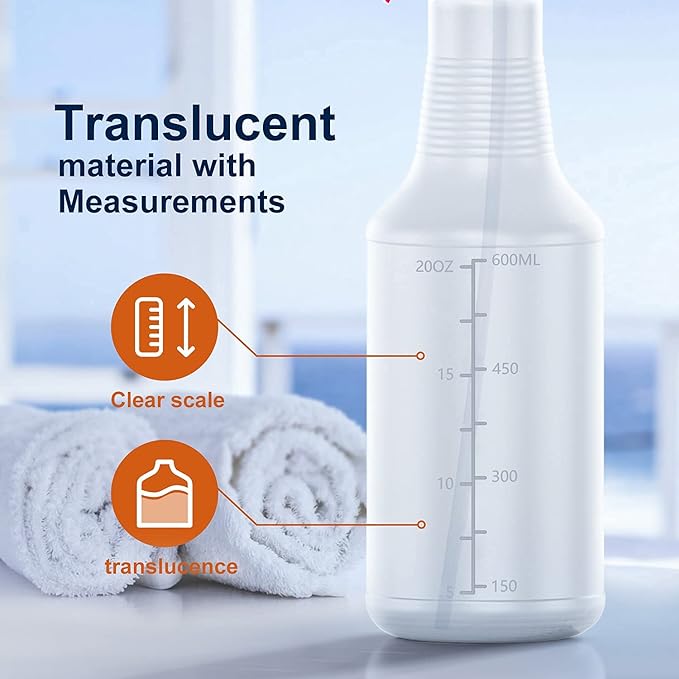 Veco Spray Bottle with Measurements and Adjustable Nozzle, HDPE Plastic Spray - Image 6