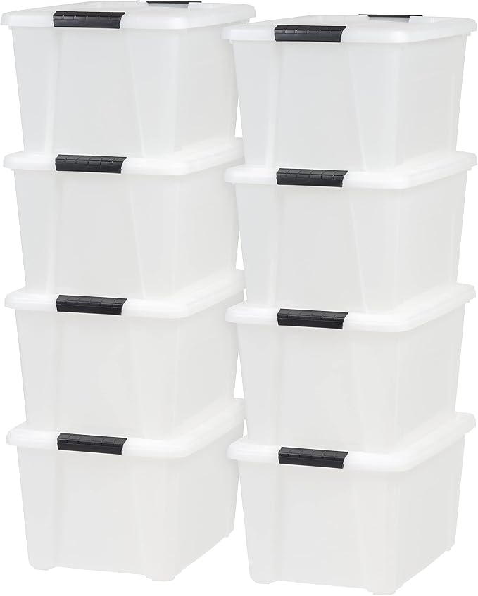 IRIS USA 33 Qt Stackable Plastic Storage Bins by IRISUSA