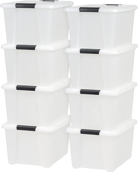 IRIS USA 33 Qt Stackable Plastic Storage Bins by IRISUSA