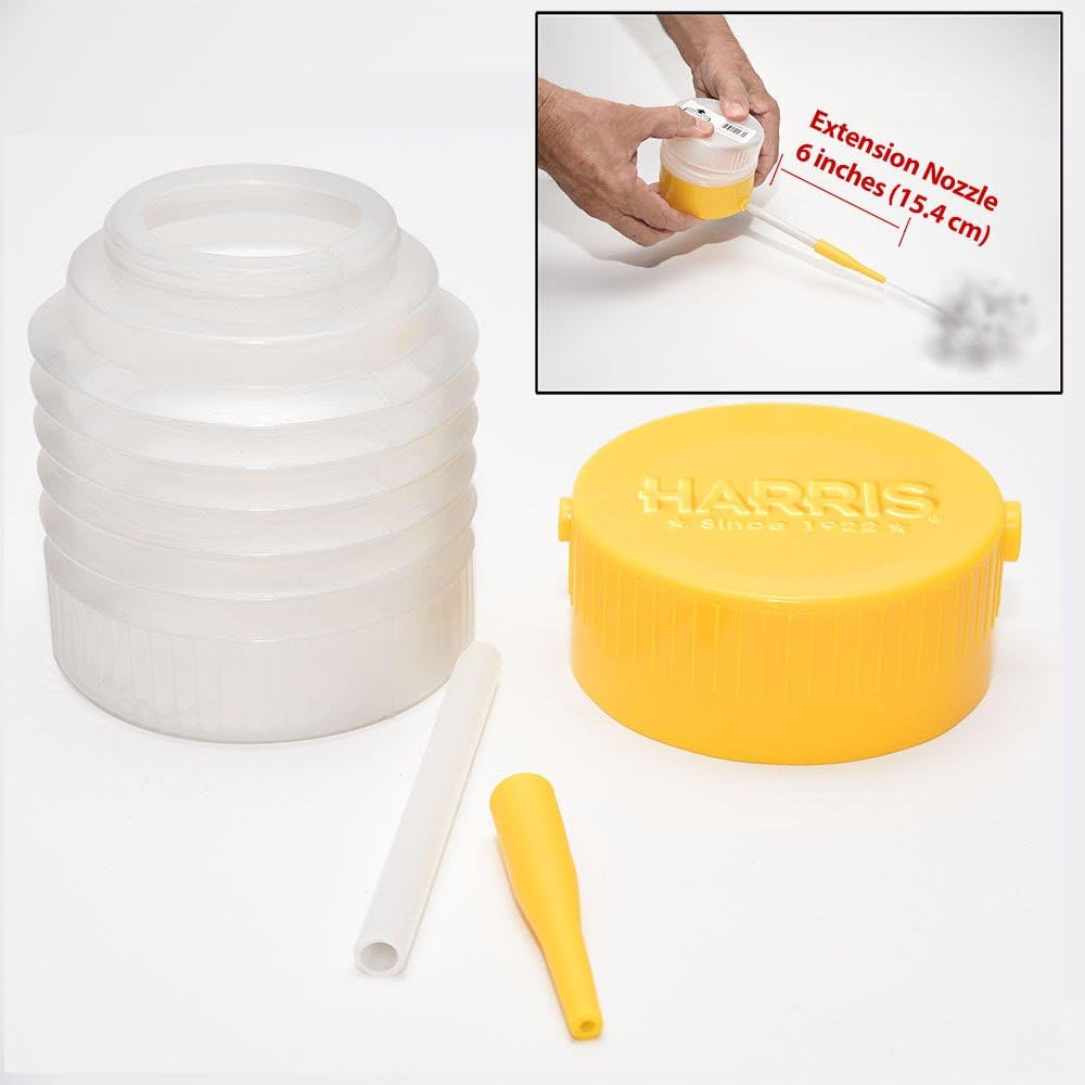HARRIS Diatomaceous Earth Powder Duster with 6 Inch Extension Nozzle, for Easier Application of DE in Home & Outdoor Lawn and Garden Use