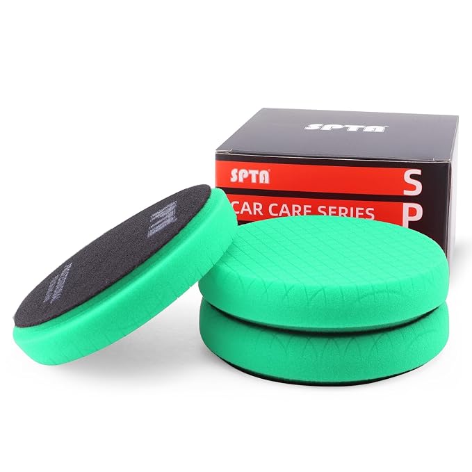 Green Heavy Cut Pad, Buffing Polishing Pads, SPTA 3Pcs 6.5 Inch Face by SPTA