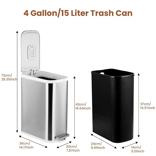 BETHEBEST 4 Gallon/15 Liter Trash Can - Image 3