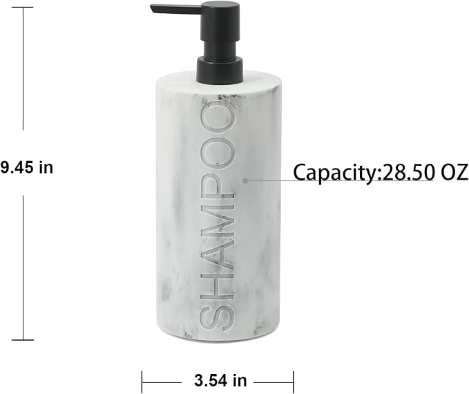 Matte White Shampoo Dispenser Modern Refillable Pump Bottle - Image 4