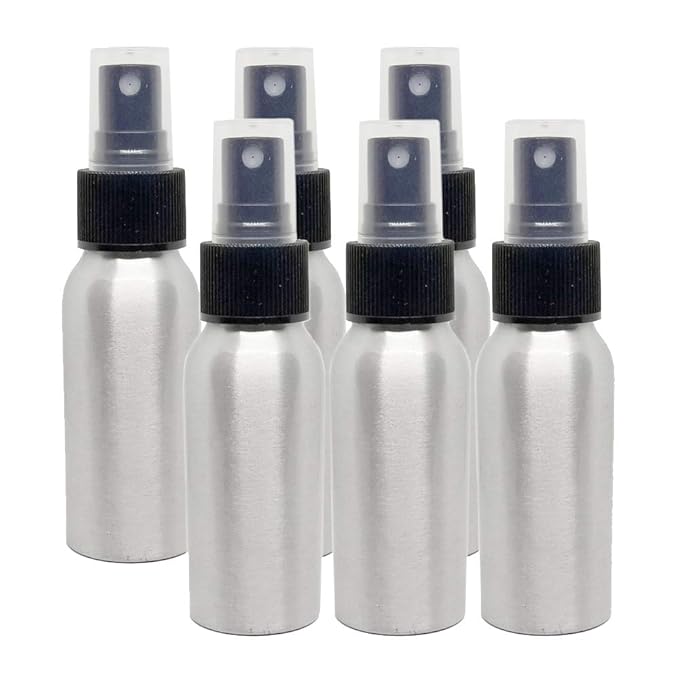 2 fl oz Aluminum Bottle with Black Spray Cap by Greenals