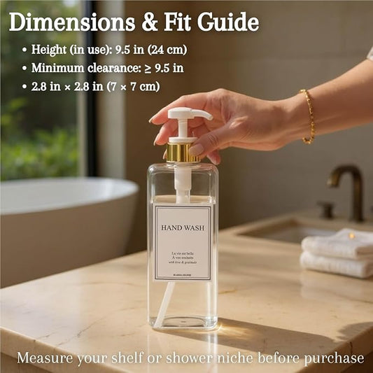 Modern Gold Design Large 27 oz Shampoo and Conditioner Dispensers - Image 2