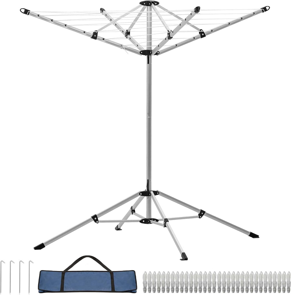 JS HANGER Portable Umbrella Clothesline, 65 Ft of Hanging Space, Pre-Strung w...