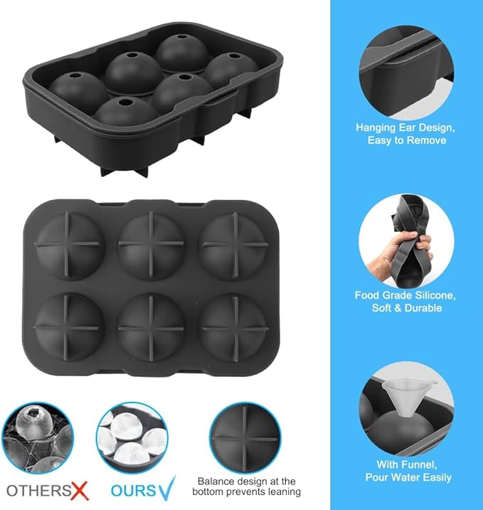 Silicone Round Ice Cube Mold, Round Ice Cube Trays - Image 3