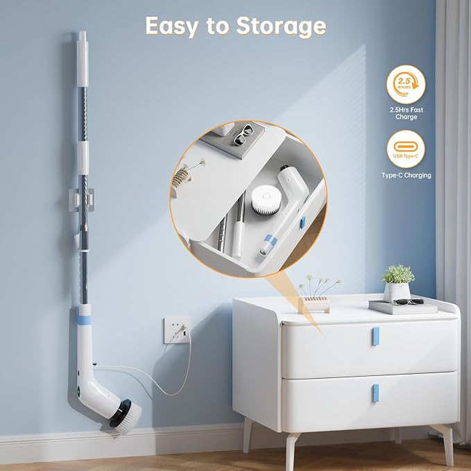 Electric Spin Scrubber, Cordless Shower Scrubber - Image 7