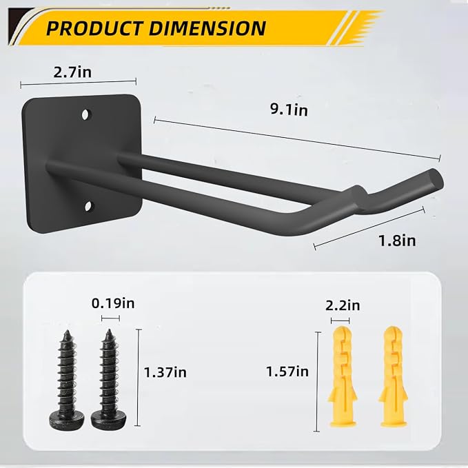Garage Storage Hooks Heavy Duty Steel Tool Organizer Wall Mount Hangers Hooks - Image 2