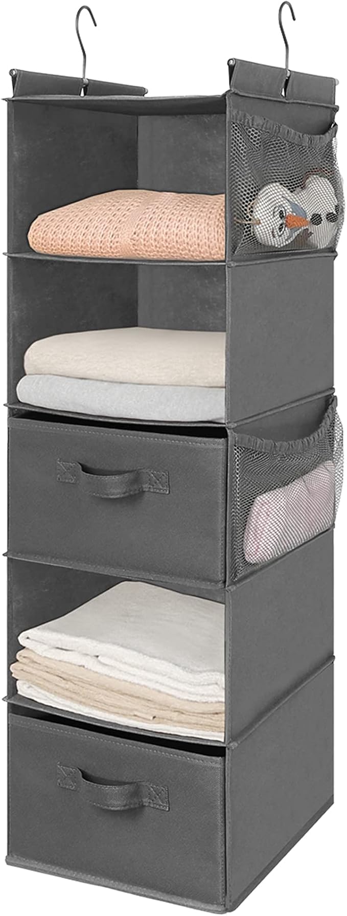 MAX Houser 5 Tier Shelf Hanging Closet Organizer, Cloth Hanging Shelf - Image 4