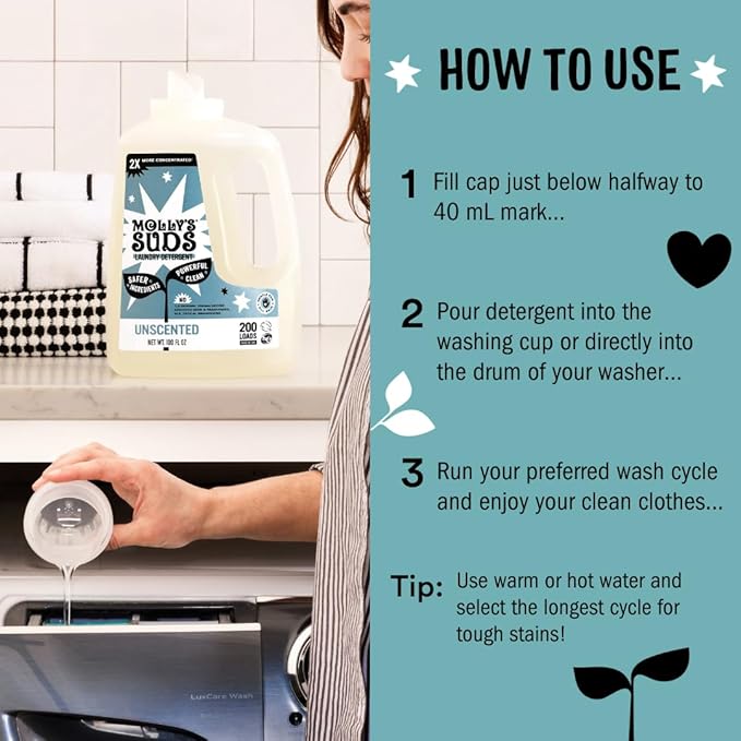 Molly's Suds Liquid Laundry Detergent | Clean Laundry Detergent Soap - Image 5