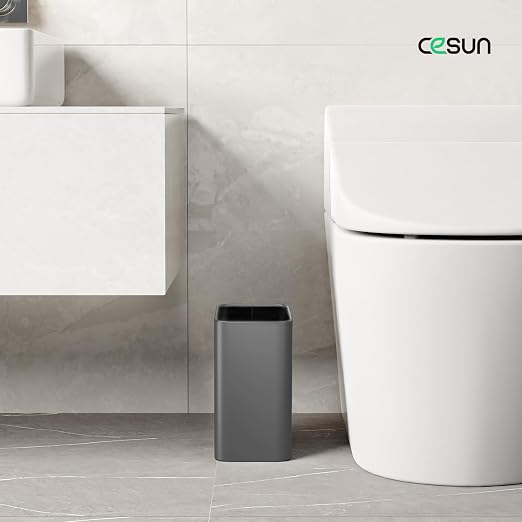 Cesun Small Bathroom Trash Can, 2.1 Gallons, Stainless Steel, Home Office - Image 2