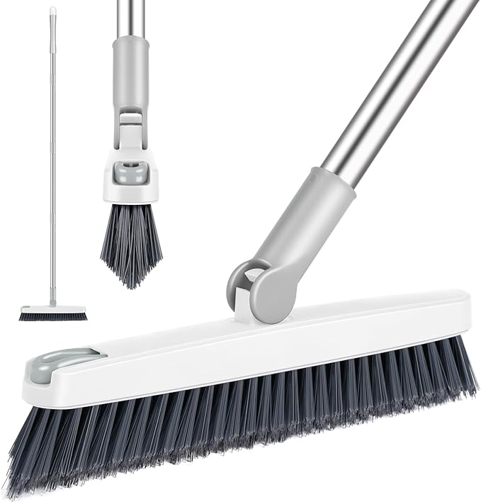 AIR U+ Grout Brush with Long Handle 180° Swivel Scrub Brush with Tweezers to by AIRU