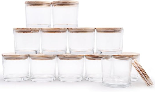 12 OZ Thick Candle Jars for Making Candles 12 Pcs, Empty Jars by Showin