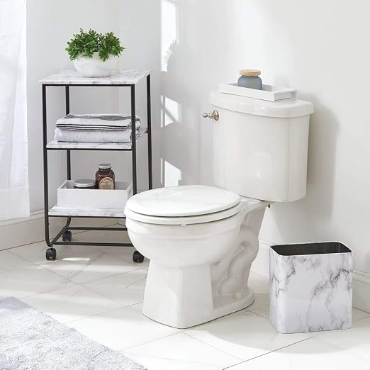 mDesign Metal Wastepaper Bin — Compact Rectangular Bathroom Bin — Rubbish Basket - Image 6