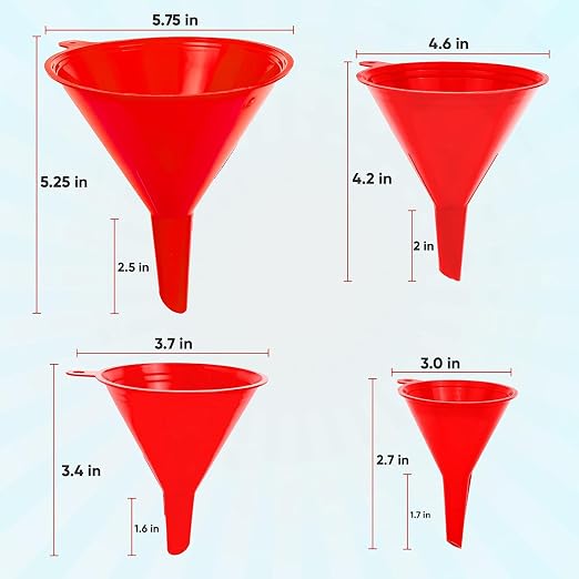 Funnel 4-Pack Funnels for Kitchen Use Filling Bottles - Image 2