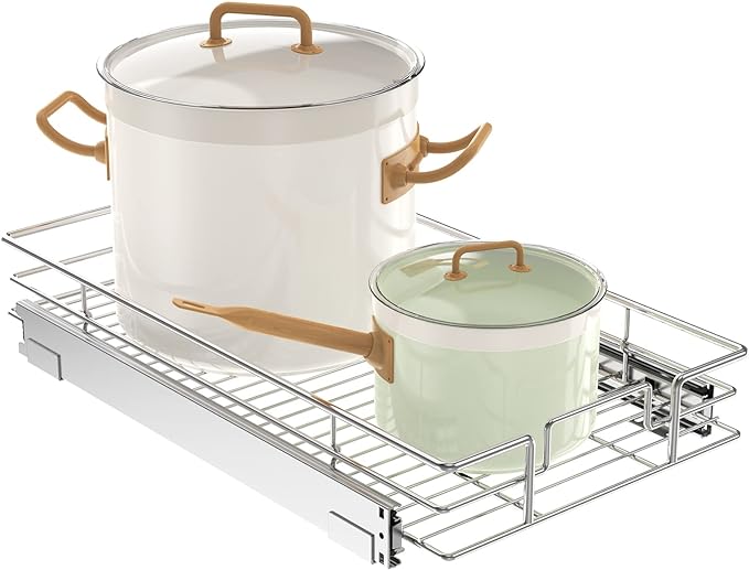 LOVMOR Pull Out Cabinet Organizer 12½" W x 21½" D, Kitchen Cabinet Pull Out by LOVMOR