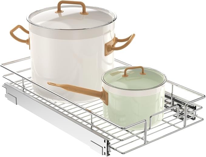 LOVMOR Pull Out Cabinet Organizer 10½"W x 21½"D, Kitchen Cabinet Pull Out by LOVMOR