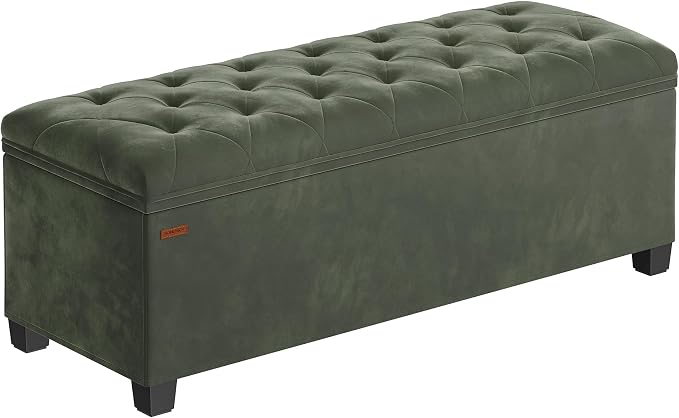 SONGMICS Velvet Storage Ottoman Bench, Foot Rest by SONGMICSbySONGMICSHOME