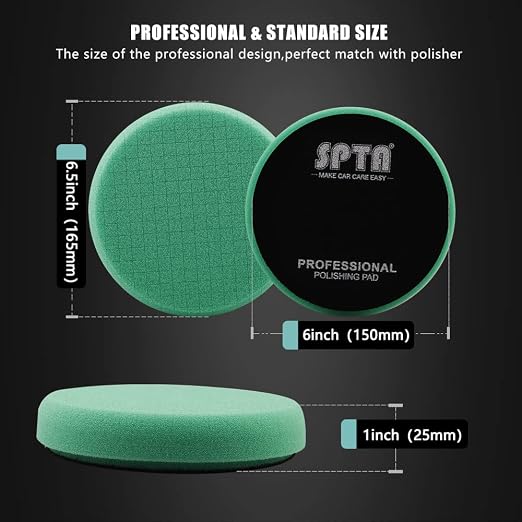 Green Heavy Cut Pad, Buffing Polishing Pads, SPTA 1Pc 6.5 Inch Face - Image 2