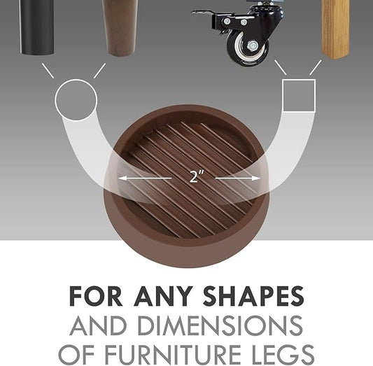 2X2 Round Rubber Caster Cups, Non Slip Furniture Pads, Anti-Slip Gripper - Image 2