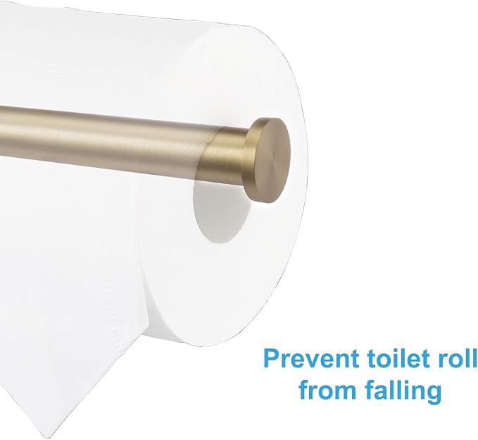TASTOS Brushed Gold Toilet Paper Holder SUS304 Stainless Steel, Modern Round - Image 6