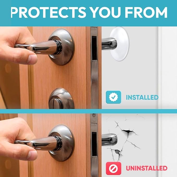 Strongest Home Door Wall Protector Clear Bumpers – 2 Inch Silicone Adhesive Pads - Image 5