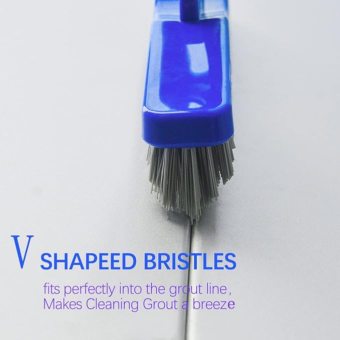 ITTAR Grout Brush with Long Adjustable Handle, Swivel Scrub Brush, V-Shape - Image 2