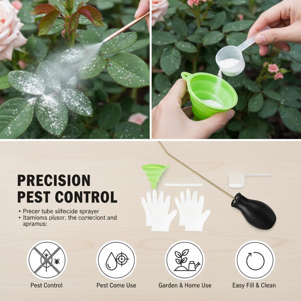 4pcs/Set Powder Duster Easy to Use Powder Dispenser Multipurpose Powder Applicator Dispenser Stable Handheld Bulb Duster Folding Bulb Duster Sprayer Insects Duster for Agricultural Suppliesrayer
