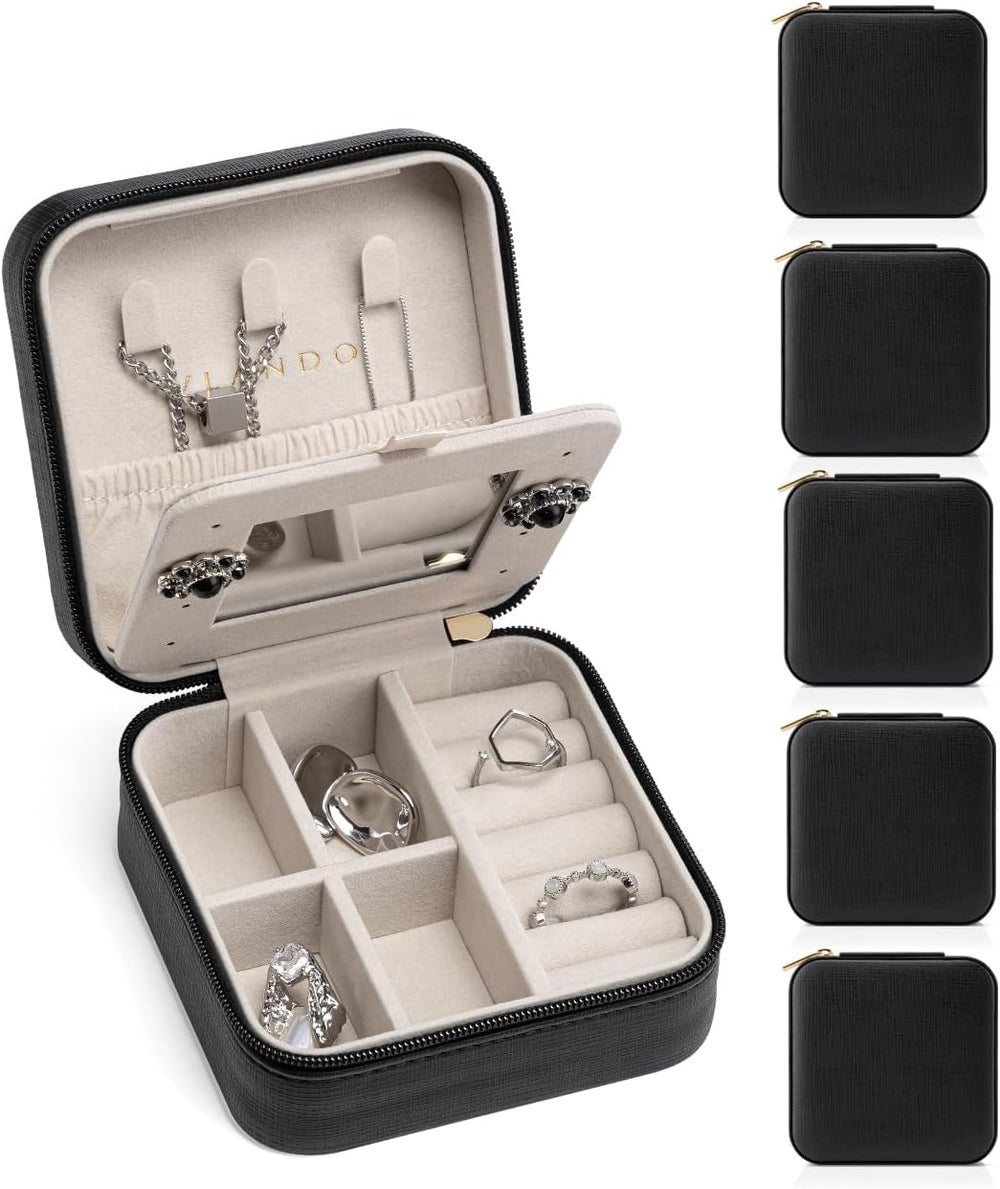 VLANDO Travel Jewelry Box, Small Jewelry Travel Organizer Case for Girls Wome...