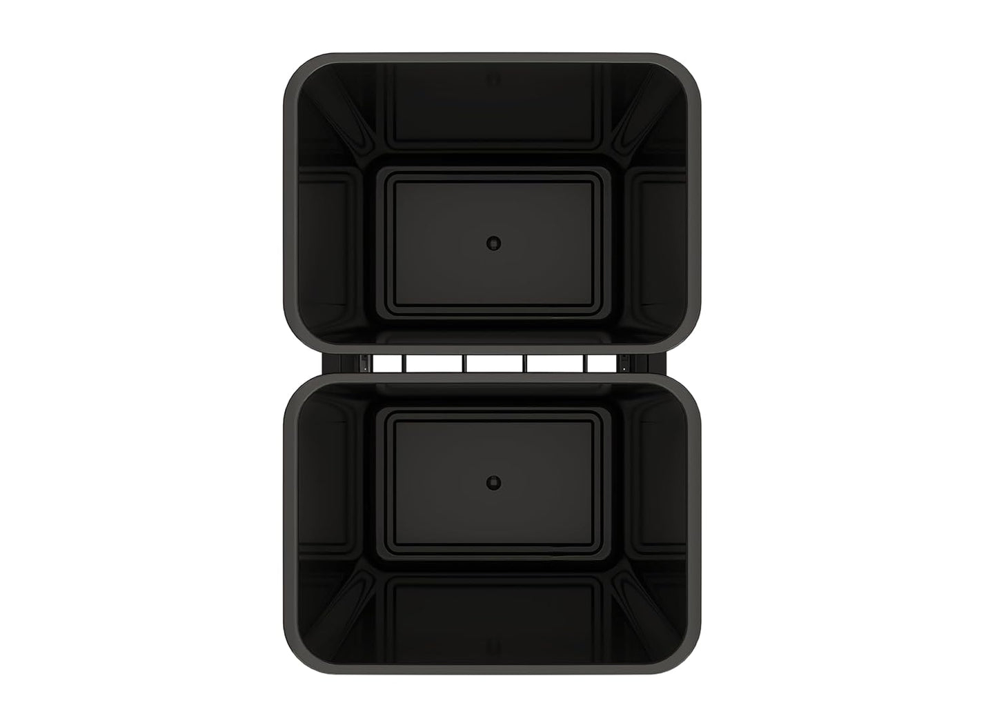 Rev-A-Shelf Aluminum Double Pullout Waste Container for Kitchen Base Cabinets, 50 Qt Trash Can with Soft-Close Slides, Black, 5349-2150DM-218