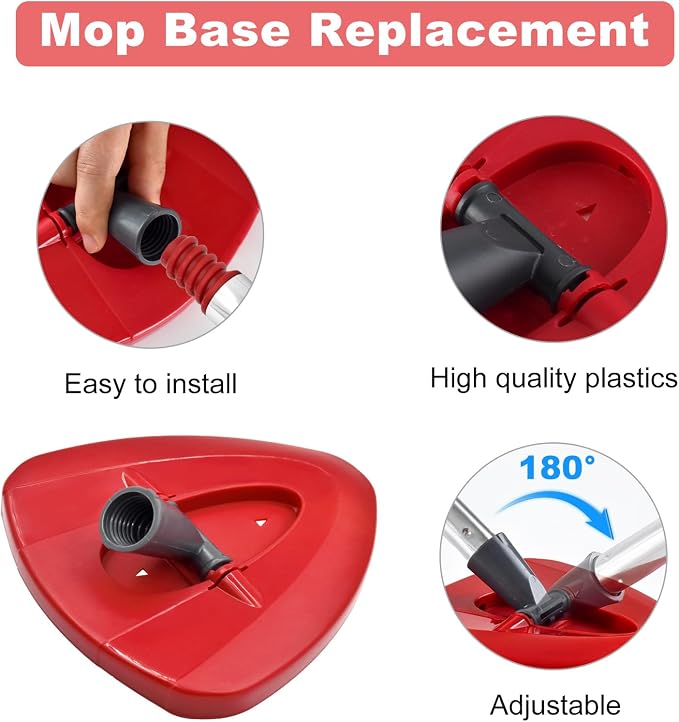 Mop Handle for O Cedar, 2 Spin Mop Base for Ocedar, Mop Stick Pole Handle - Image 3