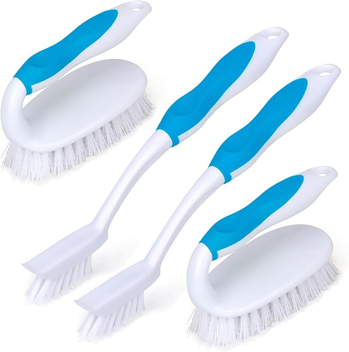Scrub Brush Set, 4 Pack Deep Cleaning Brush Kit by HileSwan