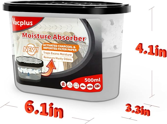 Vacplus Moisture Absorbers 6 Pack, 10.5 Oz Portable Humidity Absorber Boxes - Image 5