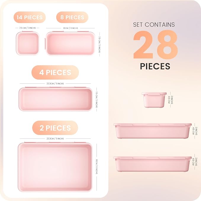 A-LuGei 【28PCS】 Drawer Organizer, Bathroom Organizers and Storage, Makeup - Image 5