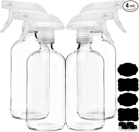 Clear Glass Spray Bottles For Cleaning Solutions by Homeries