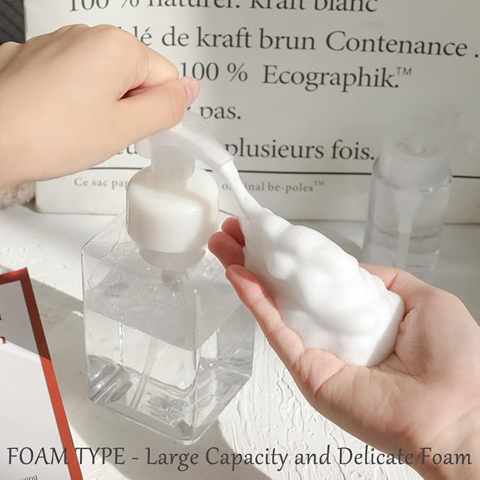 Foaming Soap Dispenser, 450ml Refillable Modern Square Pump Bottle - Image 6