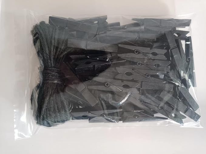 1.9 Inch Black Wooden Clothespins - Image 2