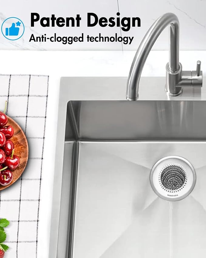 Sink Drain Strainer: Anti-Slip Flexible Chainlink, 304 Stainless Steel. - Image 7