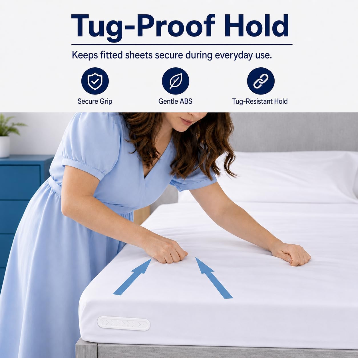 Lock Sheet Holders, Upgrade Bed Sheet Holders for Corners, Sheet Fasteners, Easy-Install Bed Replacement Parts, Fit Universal Mattress (4pcs, White)