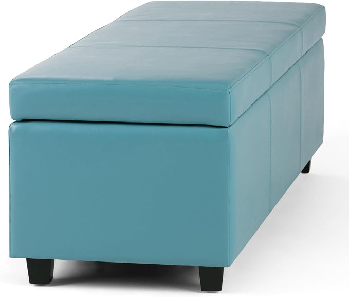 SIMPLIHOME Avalon 48 inch Wide Contemporary Rectangle Storage Ottoman Bench in - Image 8