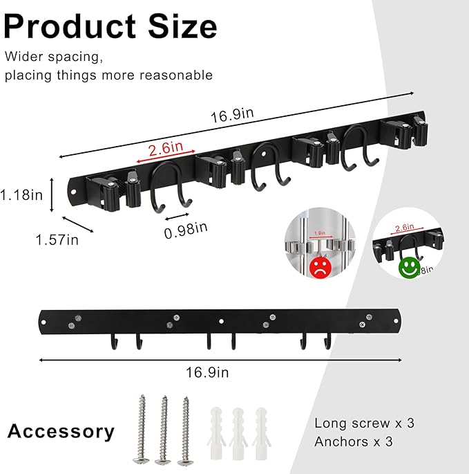 Mop Broom Holder Wall Mount - Image 4