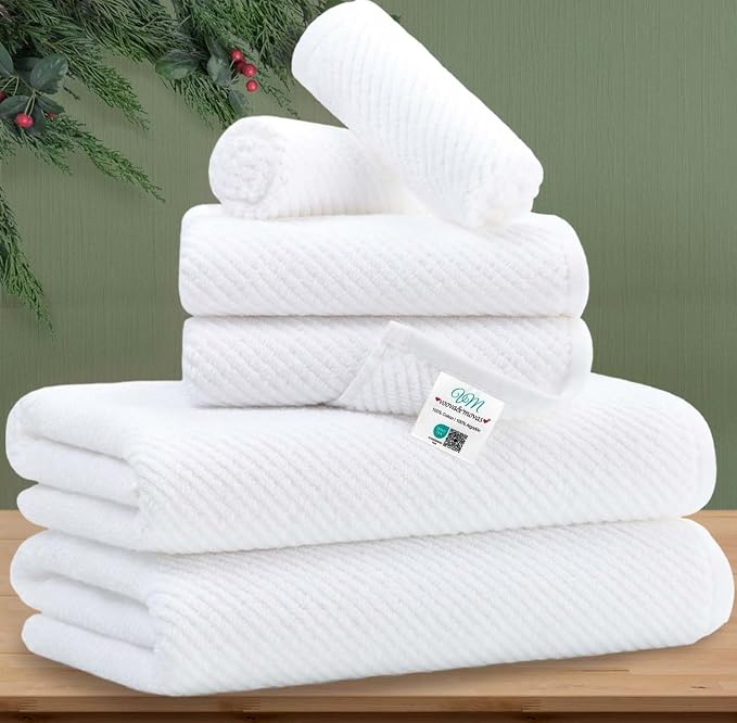 VOOVA & MOVAS White Towels Bathroom Sets by VOOVAMOVAS