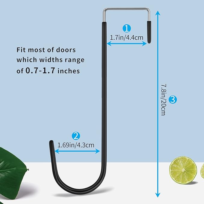 FYY Over The Door Hooks, 4 Pack Upgraded Long Door Hangers Hooks - Image 2