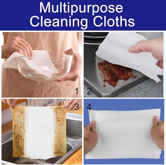 100 Count Disposable Cleaning Towels and Dish Cloths, Super Absorbent Dishcloths - Image 6