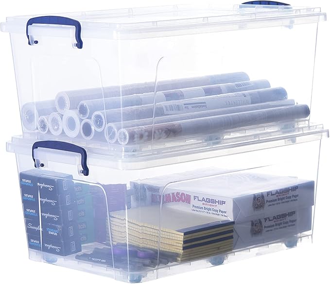 Superio Storage Bins with Lids, Stackable Totes, BPA Free, Odor Free, Organizer by Superio