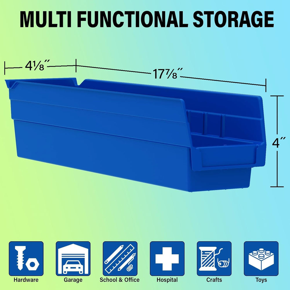 Akro-Mils 30128 Heavy Duty Plastic Shelf Bins, 18"x 4"x 4", Ye...